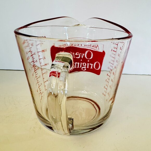 Vtg Anchor Hocking Red Label Oven Originals 4 cup 32oz Measuring Cup Glass - Picture 4 of 13